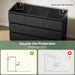 Modern Black 7 Drawer Dresser for Bedroom, Simply Chest of Drawers, Wood Storage Dresser with Deep Drawers for Living Room Hallway Entryway, Black