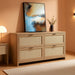 60.8 Inch Dresser CaramelOakFinish Storage Drawers
