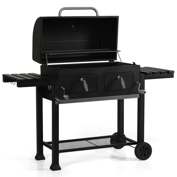 Oversize Charcoal BBQ Grill Liftable Charcoal Tray Backyard Patio Outdoor Cooker