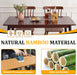 BAKEVE Bamboo Dining Table for 4-6 Person- 47.2'' Solid Wood Kitchen Table, Farmhouse Rectangular Dining Room Table, Mid Century Modern Desk for Living Room, Kitchen, Walnut, Fsc-Certified Bamboo