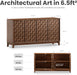 Fluted Sideboard Buffet Cabinet with Storage, 59" Wood Buffet Table with 4 3D-Checkerboard Doors & Adjustable Shelves, Kitchen Dining Room Coffee Bar Cabinet, Mid Century Modern Style, Walnut