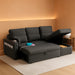 Black LShaped Sleeper Sofa With Integrated Storage