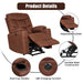 Power Lift Recliner Chair,Massage Lift Chair for Elderly with Heated Vibration,Electric Reclining Chairs,Infinite Position Fabric Recliner Chair,Cup Holders,Remote Control, Brown