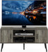Claude Mid Century Style Wood Legs TV Stand for TV Size up to 50 Inch with Two Cabinets, French Oak