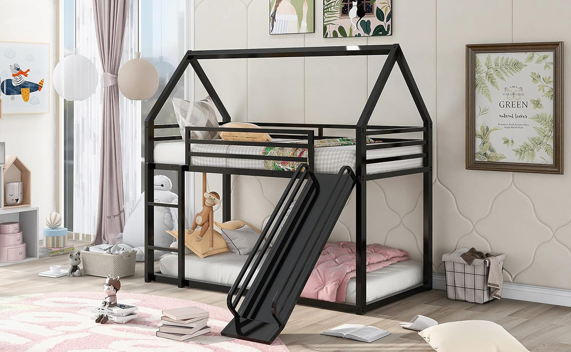 Twin Over Twin IndustrialGradeSturdy Bunk Bed Black