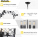 Vintage Chandelier for Entryway, 4 Lights Farmhouse Dining Room Light Fixture, Modern Rustic Black Chandeliers, Industrial Metal Drum Light Fixtures for Kitchen Island Foyer Living Room