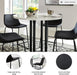 Signature Design by Ashley Counter Height Bar Stool, Set of 2, Black | French Black Faux Leather, Contoured Bucket Seat, Sturdy Metal Frame, 24 Inch Class, Centiar Series