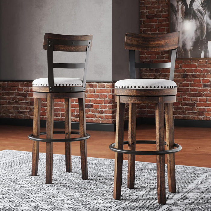 Valebeck 30" Farmhouse Pub Height Barstool, Brown
