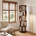 5-Tier Solid Wood Rotating Bookshelf on Wheels for Small Spaces