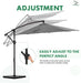 10FT Patio Umbrella, Offset Cantilever Outdoor Patio Table Umbrella, UV Protection, Fade Resistant Fabric, Easy Tilt Adjustment for Deck, Pool, Backyard, Garden