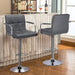 Bar Stools, Adjustable PU Leather Swivel Barstools, Modern Counter Stools with Back and Footrest, Counter Height Barstools for Bar, Kitchen, Dining Room, Set of 2, Grey