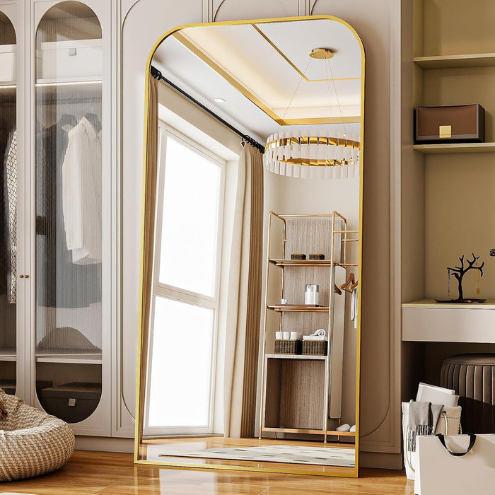 Oversized Full Length Mirror 76"X34" Arched Floor Standing Mirror