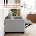 88.6'' Reclining Sofa, Wall Hugger Power Recliner Sofa with Adjustable Headrest, USB a & C Charge Ports, Wood Legs, for Living Room (Fabric, HL198M3) (Grey, 3-Seater)