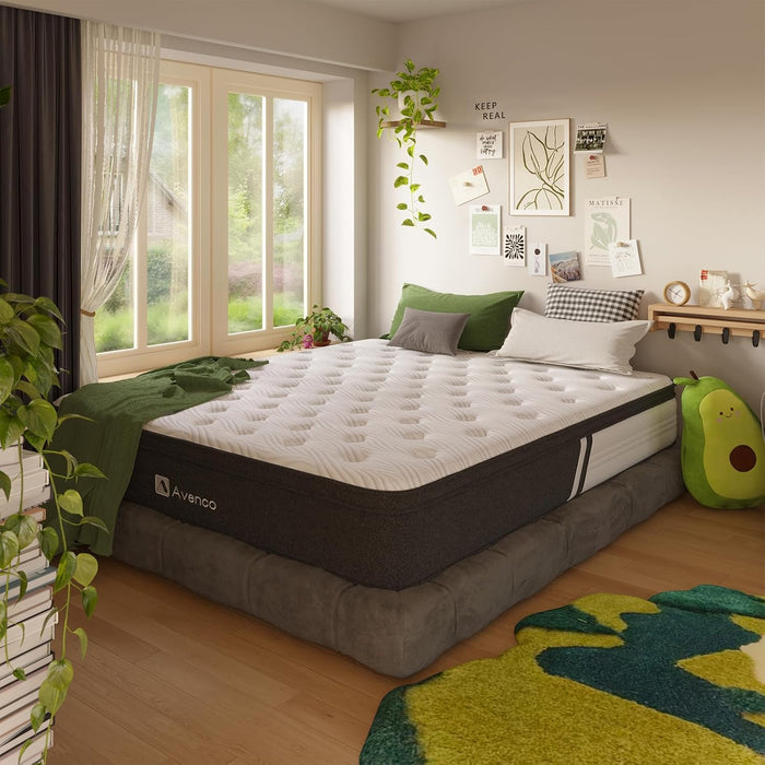 Queen Mattress, 10 Inch Hybrid Mattress with Gel Memory Foam & Pocket Springs, Medium Firm, Certipur-Us Certified