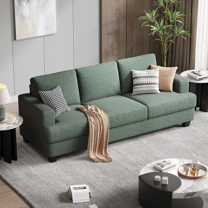 89 Inches Oversize ThreeSeater Sofa Green Upholstery