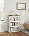 4-Tier Bookcase, 42.9" Floor Standing Organizer Shelf, Corner Book Stand, Metal Frame, for Study, Bedroom, Living Room, White and Walnut TSJ01WL