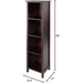 Milan Solid/Composite Wood 5-Tier Tall Storage Shelf or Bookcase, Antique Walnut (94416)