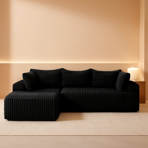 Black Modular Cloud Sofa Sectional Including Chaise