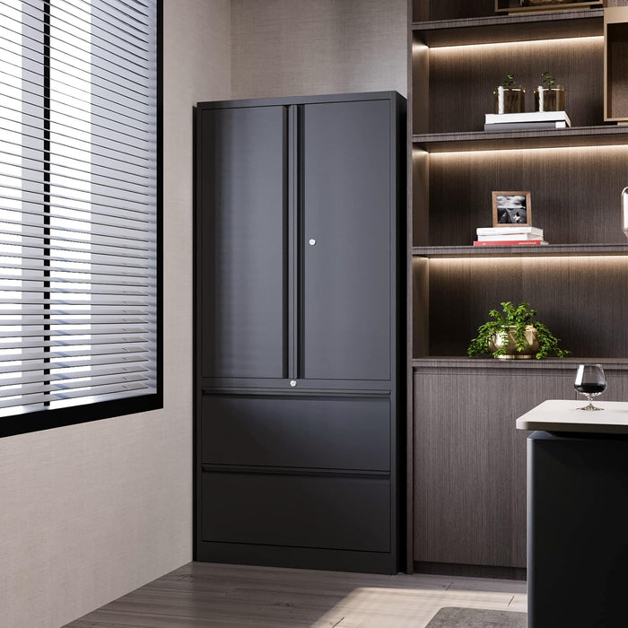 Locking Metal Lateral File Cabinet for Home Office