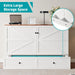 Queen Murphy Bed with Tri-Folding Mattress, 63" W Cabinet Bed with USB Charging Station & Storage Drawer, Queen Size Murphy Cabinet Beds for Living Room, Apartment, Home Office, Bedroom, White