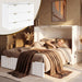 White Queen Murphy Bed Featuring Integrated Charging