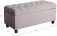 Home Decor | Tufted Ainsley Button Storage Ottoman Bench with Hinged Lid | Ottoman Bench with Storage for Living Room & Bedroom, Grey