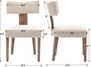 Mid Century Modern Dining Chairs Set of 6 Upholstered Linen Fabric Dining Chairs Curved Backrest Farmhouse Dining Room Chairs Kitchen Chairs with Wood Legs, Beige
