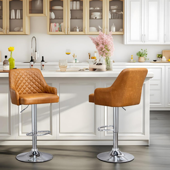 Bar Stools Set of 4, Adjustable Bar Stools with Back, Bar Height Stools for Kitchen Counter