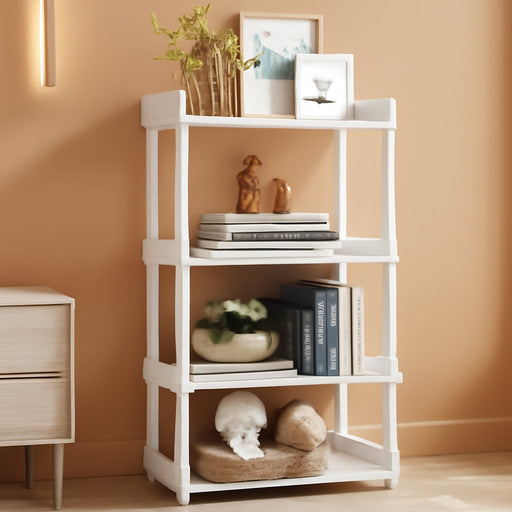 Bookcase 4 Tier Bookshelf, Vintage Small Bookshelf for Small Spaces, Wooden Book Shelf Small Bookcase for Living Room Bedroom