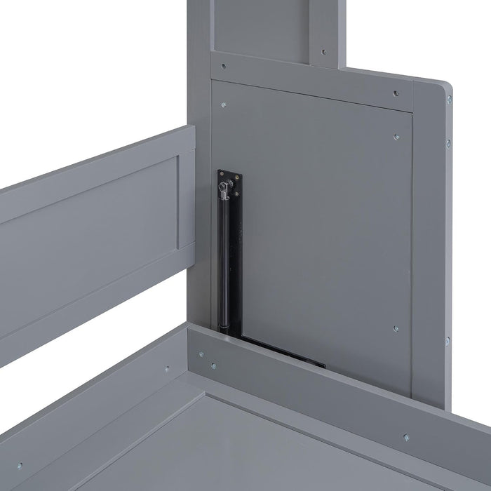 Gray Queen Murphy Bed With PremiumSolidWood Finish