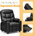 Kids Recliner Chair with Cup Holder, Adjustable Leather Lounge Chair W/Footrest & Side Pockets for Children Boys Girls Room, Ergonomic Toddler Furniture Sofa, Kids Recliner (Black)