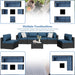 7 Pieces Outdoor Patio Sectional Sofa Couch, Wicker Furniture Patio Conversation Sets with Washable Cushions & Coffee Table for Garden, Poolside, Backyard