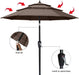 9FT 3 Tiers Patio Umbrella with Crank Handle, Brown