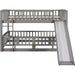 Gray Bunk Bed with Fence, Slide, and Ladder
