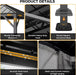 20x12 Hardtop Gazebo AluminumFrame Outdoor Gray Weatherproof