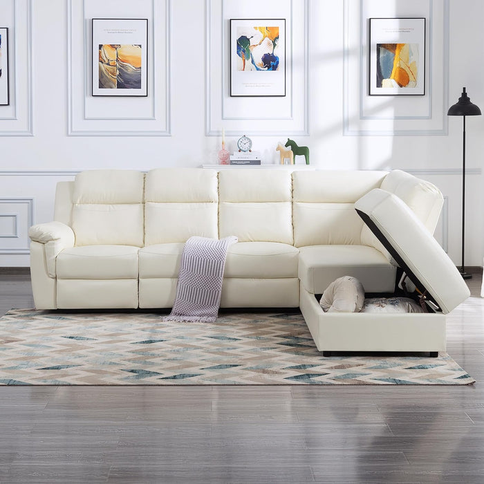 L-Shaped Reclining Sectional Sofa with Storage Chaise