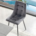 Grey Velvet Dinner Chairs Set of 4, Modern Armless Dining Side Chairs with Metal Legs for Kitchen Living Room Vanity