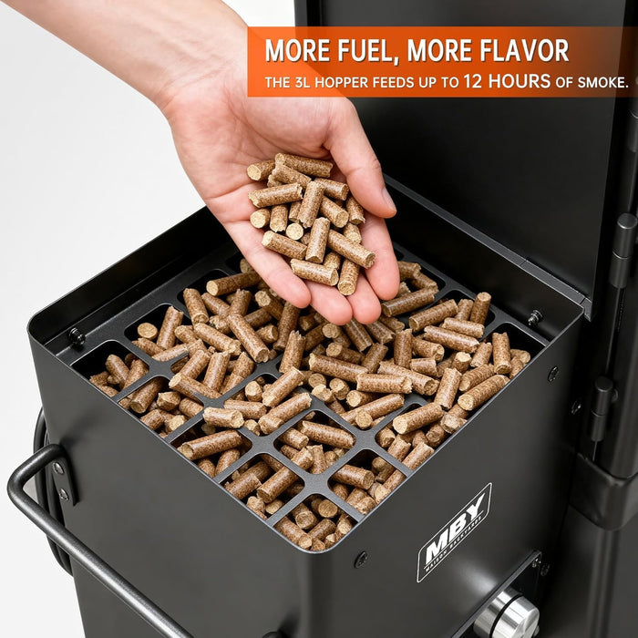 Vertical Pellet Smoker Grill with Digital Temperature Control, 4-Rack Electric BBQ Smoker with Meat Probe & Cover, 616 Sq.In Outdoor Pellet Grill for Smoking Brisket, Ribs, Chicken & Sausage