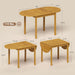 55" Solid Wood Folding Dining Table for 4-6 People, Oak