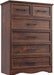 Walnut Farmhouse Dresser for Bedroom, Modern 6 Chest of Drawers, 44" Tall Chest of Drawers with Brushed Metal Handle, Wood Closet Organizers and Storage Cabinet for Bedroom, Living Room, Hallway