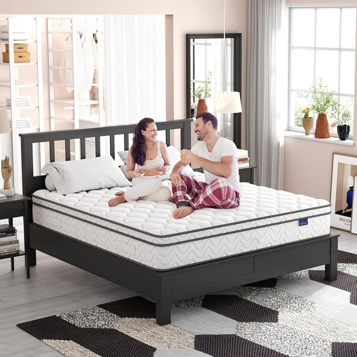 Full Size Mattress, 12 Inch Hybrid Double Bed Mattress in a Box with Memory Foam and Pocket Spring, Ergonomic Design & Pressure Relief, Medium Firm Feel, 54"*75"*12"