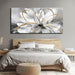 Large Canvas Wall Art White Flower Painting 30X60 Inch Black Art for Living Room Bedroom Office Home Wall Accents