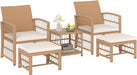 5 Pieces Patio Wicker Conversation Set, Outdoor Furniture Set