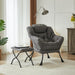 Dark Grey Foldable Ottoman Lounge Armchair Footrest