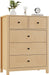 Natural 5 Drawer Dresser, Tall Modern Dresser for Closet, Bedroom