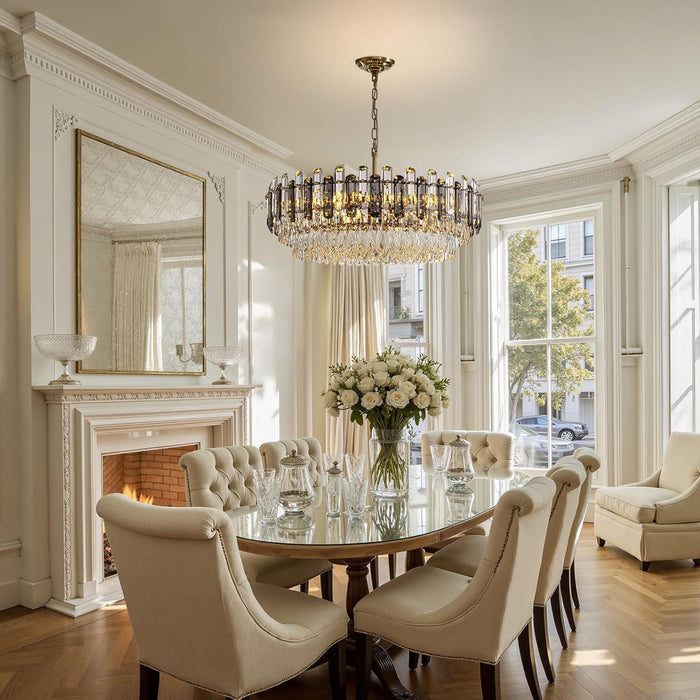 31.5 Inch Handcrafted Baroque Style Crystal Chandelier