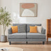 Gray Fabric Loveseat with Wood Legs