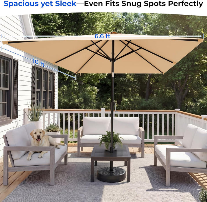 6.6 X 10 Ft Rectangular Patio Umbrella Rectangle Umbrella Outdoor Patio, Large Outdoor Umbrellas for Patio Table with Tilting and Sun UV Protection for Pool, Deck, Market, Backyard