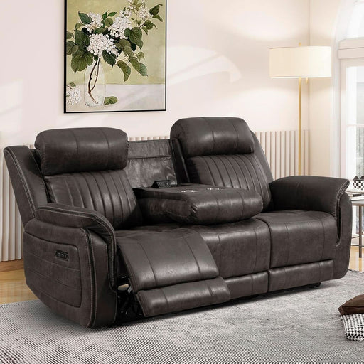 Zero Gravity Power Reclining Sofa with Adjustable Headrest, Electric Reclining Couch with USB & Type-C Ports, Power Loveseat Recliner Sofa for Living Room (Charcoal, 3 Seater Sofa)