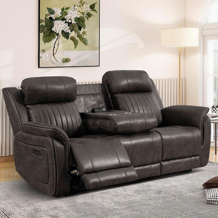 Zero Gravity Power Reclining Sofa with Adjustable Headrest, Electric Reclining Couch with USB & Type-C Ports, Power Loveseat Recliner Sofa for Living Room (Charcoal, 3 Seater Sofa)